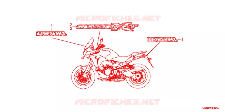 AUTOCOLLANTS Honda MOTO 800 CROSSRUNNER 2016  VFR800XF_J