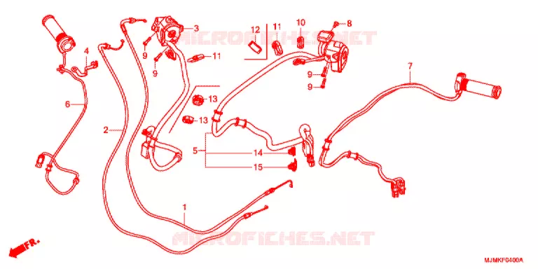 COMMODO - LEVIER - CABLE Honda MOTO 800 CROSSRUNNER 2016  VFR800XF_J