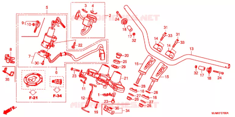 GUIDON - TE DE FOURCHE Honda MOTO 800 CROSSRUNNER 2015  VFR800XF_J