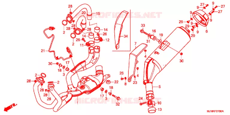 SILENCIEUX D'ECHAPPEMENT Honda MOTO 800 CROSSRUNNER 2016  VFR800XF_J