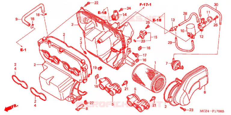 FILTRE A AIR Honda MOTO 900 HORNET 2003  CB900F3_A