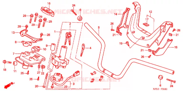 GUIDON - CARENAGE Honda SCOOTER 250 REFLEX 2001  NSS2501_A
