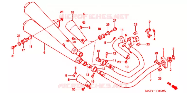 SILENCIEUX D'ECHAPPEMENT Honda MOTO 400 ROADSTAR 1997  VRX400T