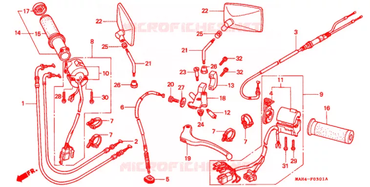 COMMODOS - POIGNEES Honda MOTO 1100 SHADOW 1997  VT1100C22V