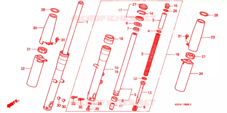 FOURCHE Honda MOTO 1100 SHADOW 2000  VT1100C3Y