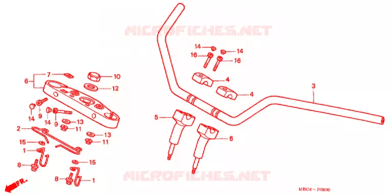 GUIDON - TE DE FOURCHE Honda MOTO 1100 SHADOW 1998  VT1100TW