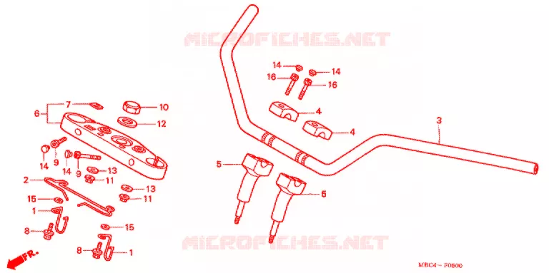 GUIDON - TE DE FOURCHE Honda MOTO 1100 SHADOW 1999  VT1100TX