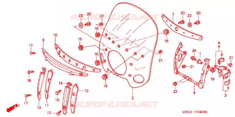 PARE-BRISE Honda MOTO 1100 SHADOW 1999  VT1100TX