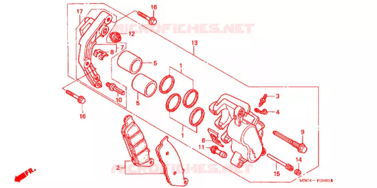 ETRIER DE FREIN AVANT Honda MOTO 1100 SHADOW 2000  VT1100TY