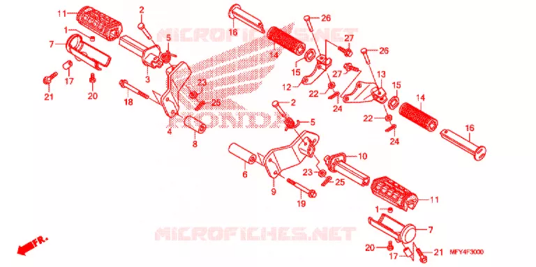 REPOSE PIED (VT1300CR/CRA,VT1300CS/CSA) Honda MOTO 1300 VT 2010  VT1300CRA_A