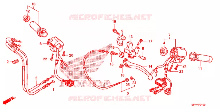 LEVIER DE GUIDON - CABLE - COMMODO Honda MOTO 1300 VT 2010  VT1300CRA_A
