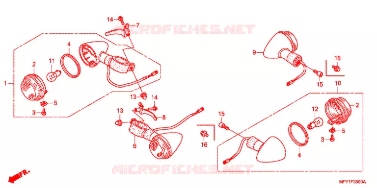 CLIGNOTANT Honda MOTO 1300 VT 2013  VT1300CRAB