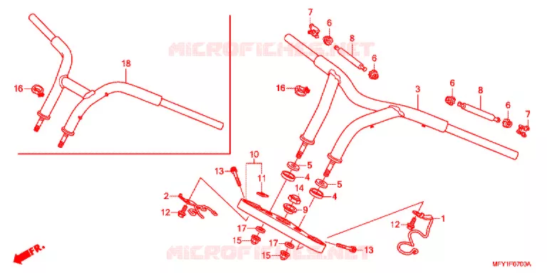 GUIDON - TE DE FOURCHE Honda MOTO 1300 VT 2014  VT1300CRAB