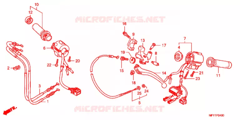 LEVIER DE GUIDON - CABLE - COMMODO Honda MOTO 1300 VT 2011  VT1300CRAB