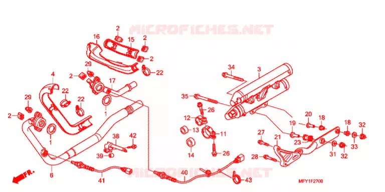 SILENCIEUX D'ECHAPPEMENT Honda MOTO 1300 VT 2013  VT1300CRAB