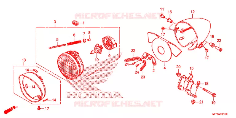 PHARE Honda MOTO 1300 VT 2012  VT1300CRAC