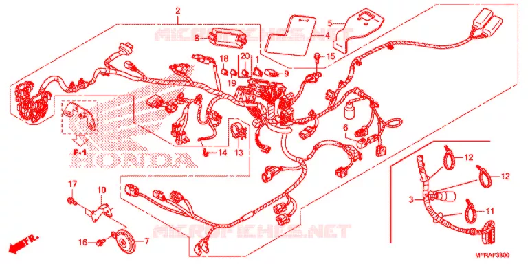 FAISCEAU DES FILS (VT1300CRA/CR/CSA/CS/CTA/CT) Honda MOTO 1300 VT 2013  VT1300CRAD