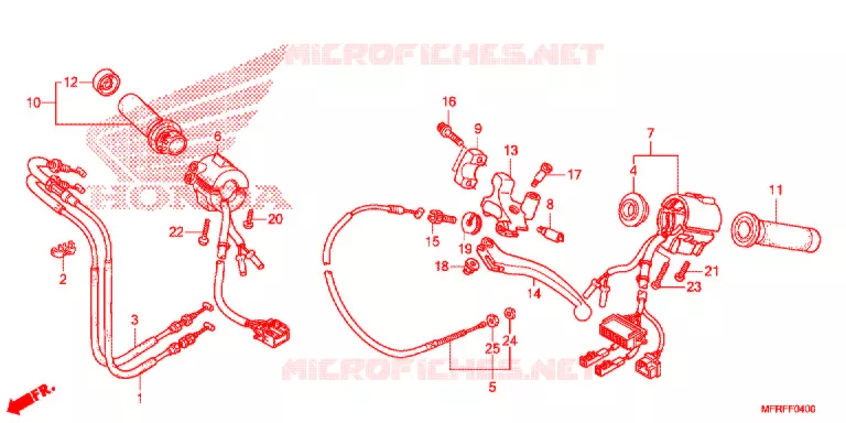 COMMODOS - POIGNEES - CABLES Honda MOTO 1300 VT 2015  VT1300CRAF