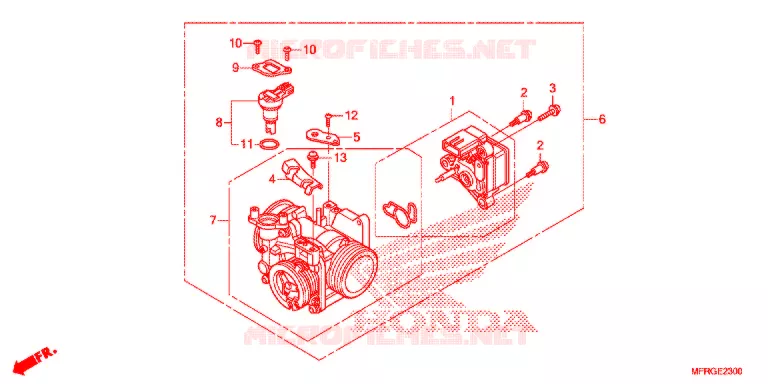 CORPS DE PAPILLON Honda MOTO 1300 VT 2016  VT1300CRAG