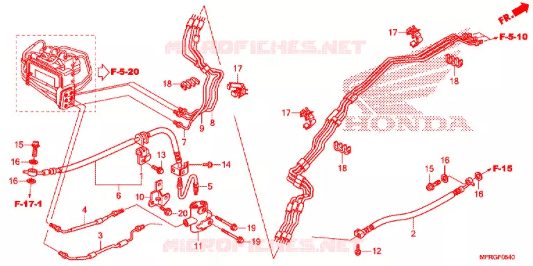 DURITES DE FREIN (VT1300CRA) Honda MOTO 1300 VT 2016  VT1300CRAG