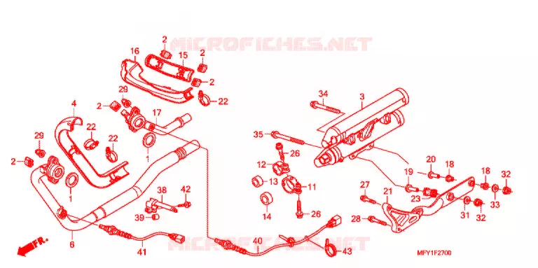 SILENCIEUX D'ECHAPPEMENT Honda MOTO 1300 VT 2011  VT1300CRB