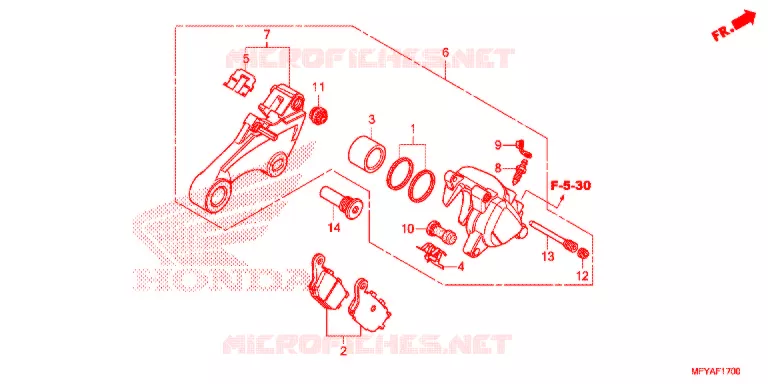 ETRIER DE FREIN ARRIERE Honda MOTO 1300 VT 2012  VT1300CRC