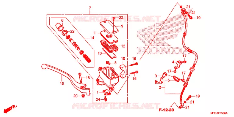 MAITRE CYLINDRE DE FREIN AVANT (VT1300CR/CS/CT/CX) Honda MOTO 1300 VT 2013  VT1300CRD