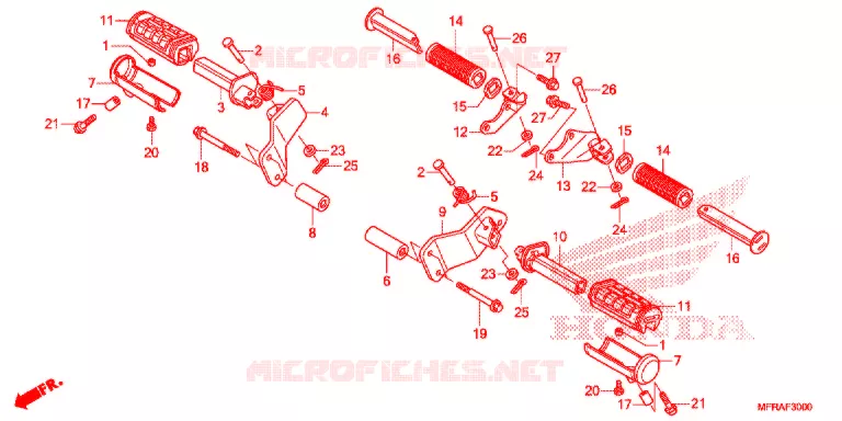 REPOSE PIED (VT1300CRA/CR/CSA/CS) Honda MOTO 1300 VT 2013  VT1300CRD