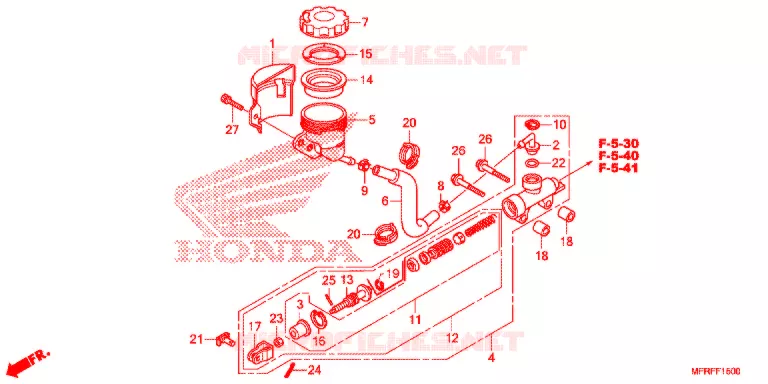 MAITRE CYLINDRE DE FREIN ARRIERE Honda MOTO 1300 VT 2015  VT1300CRF