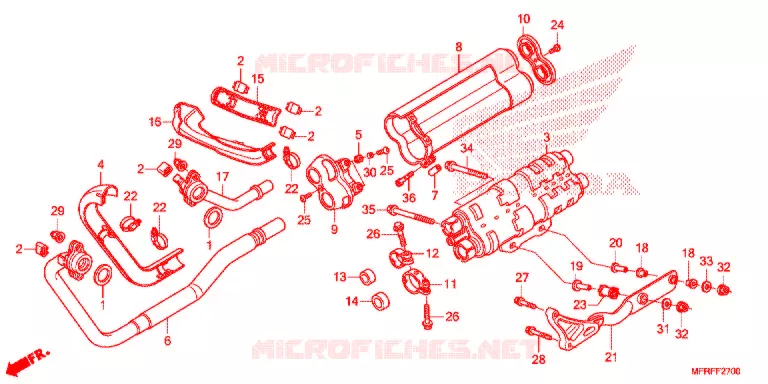 SILENCIEUX D'ECHAPPEMENT Honda MOTO 1300 VT 2015  VT1300CRF