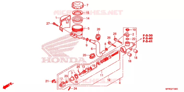 MAITRE CYLINDRE DE FREIN ARRIERE Honda MOTO 1300 VT 2016  VT1300CRG
