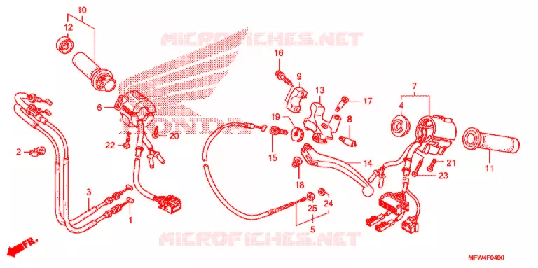 LEVIER DE GUIDON - CABLE - COMMODO Honda MOTO 1300 VT 2010  VT1300CSA_A