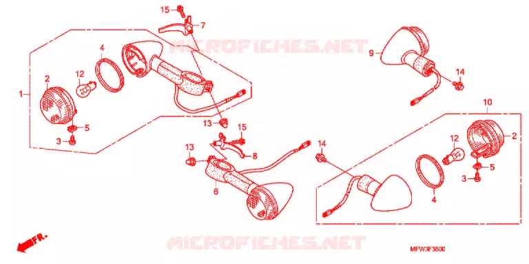 CLIGNOTANT Honda MOTO 1300 VT 2010  VT1300CSAA