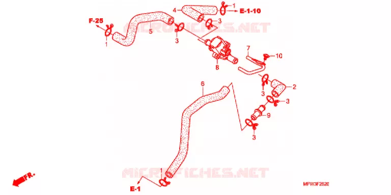 SYSTÈME DE RECYCLAGE DES GAZ Honda MOTO 1300 VT 2010  VT1300CSAA