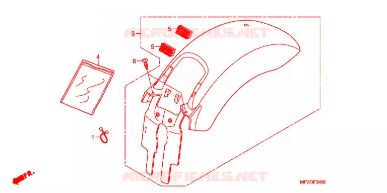 GARDE-BOUE ARRIERE Honda MOTO 1300 VT 2011  VT1300CSAA