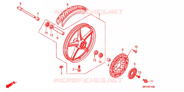 ROUE AVANT Honda MOTO 1300 VT 2011  VT1300CSAA