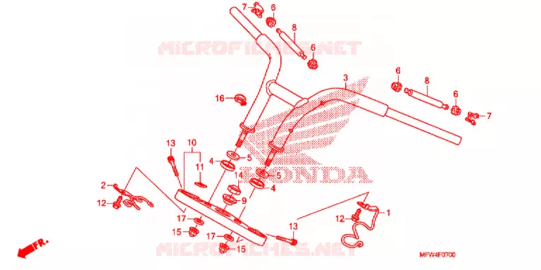 GUIDON - TE DE FOURCHE Honda MOTO 1300 VT 2010  VT1300CSAA_A
