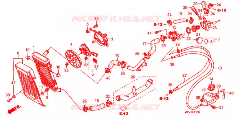 RADIATEUR Honda MOTO 1300 VT 2012  VT1300CSAB