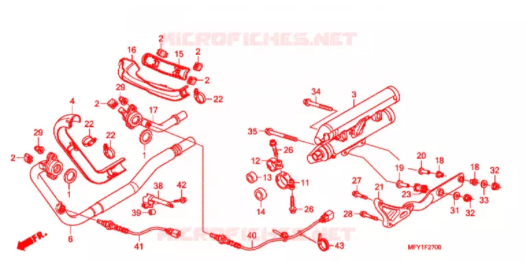 SILENCIEUX D'ECHAPPEMENT Honda MOTO 1300 VT 2013  VT1300CSAB