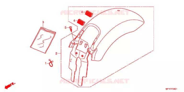 GARDE-BOUE ARRIERE (VT1300CS/CSA) Honda MOTO 1300 VT 2013  VT1300CSB_J