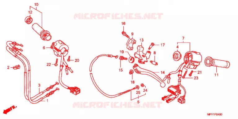 LEVIER DE GUIDON - CABLE - COMMODO Honda MOTO 1300 VT 2011  VT1300CSB_J