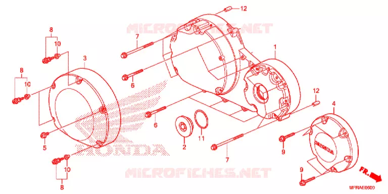CARTER MOTEUR DROIT Honda MOTO 1300 VT 2013  VT1300CSD