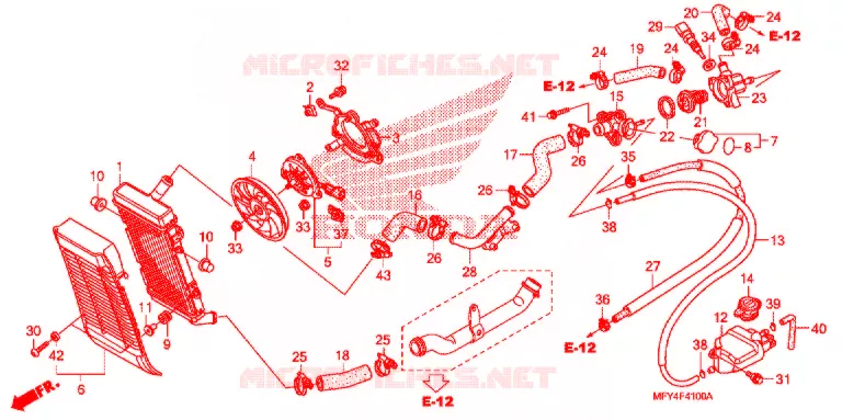 RADIATEUR Honda MOTO 1300 VT 2011  VT1300CTAB