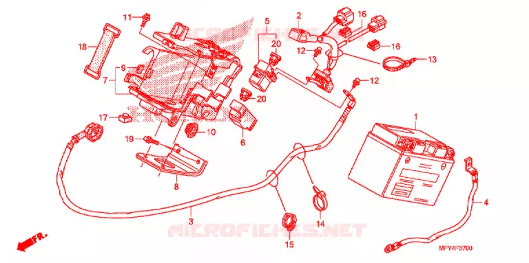 BATTERIE Honda MOTO 1300 VT 2011  VT1300CTAB