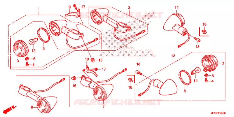 CLIGNOTANT Honda MOTO 1300 VT 2019  VT1300CTAF