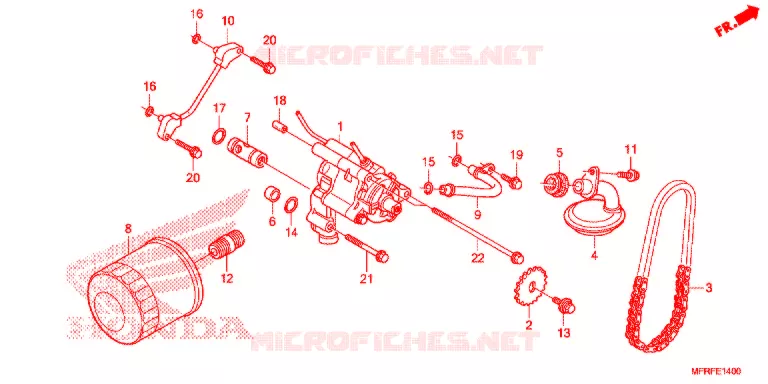 FILTRE A HUILE - POMPE A HUILE Honda MOTO 1300 VT 2015  VT1300CTAF