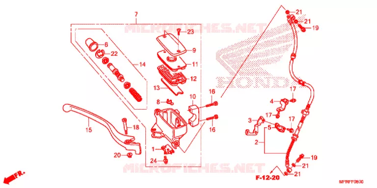 MAITRE CYLINDRE DE FREIN AVANT (VT1300CR/CT/CX) Honda MOTO 1300 VT 2015  VT1300CTF