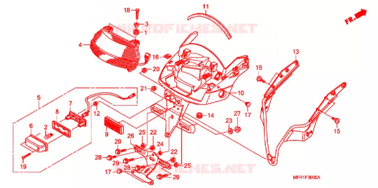 FEU ARRIERE Honda MOTO 1300 VT 2014  VT1300CXAC