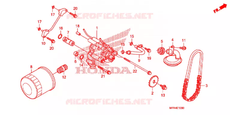 FILTRE A HUILE - POMPE A HUILE Honda MOTO 1300 VT 2012  VT1300CXAC_A