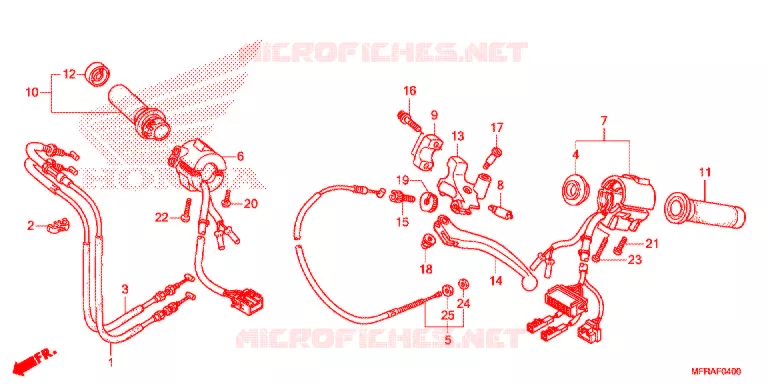 COMMODOS - POIGNEES - CABLES Honda MOTO 1300 VT 2013  VT1300CXAD_A